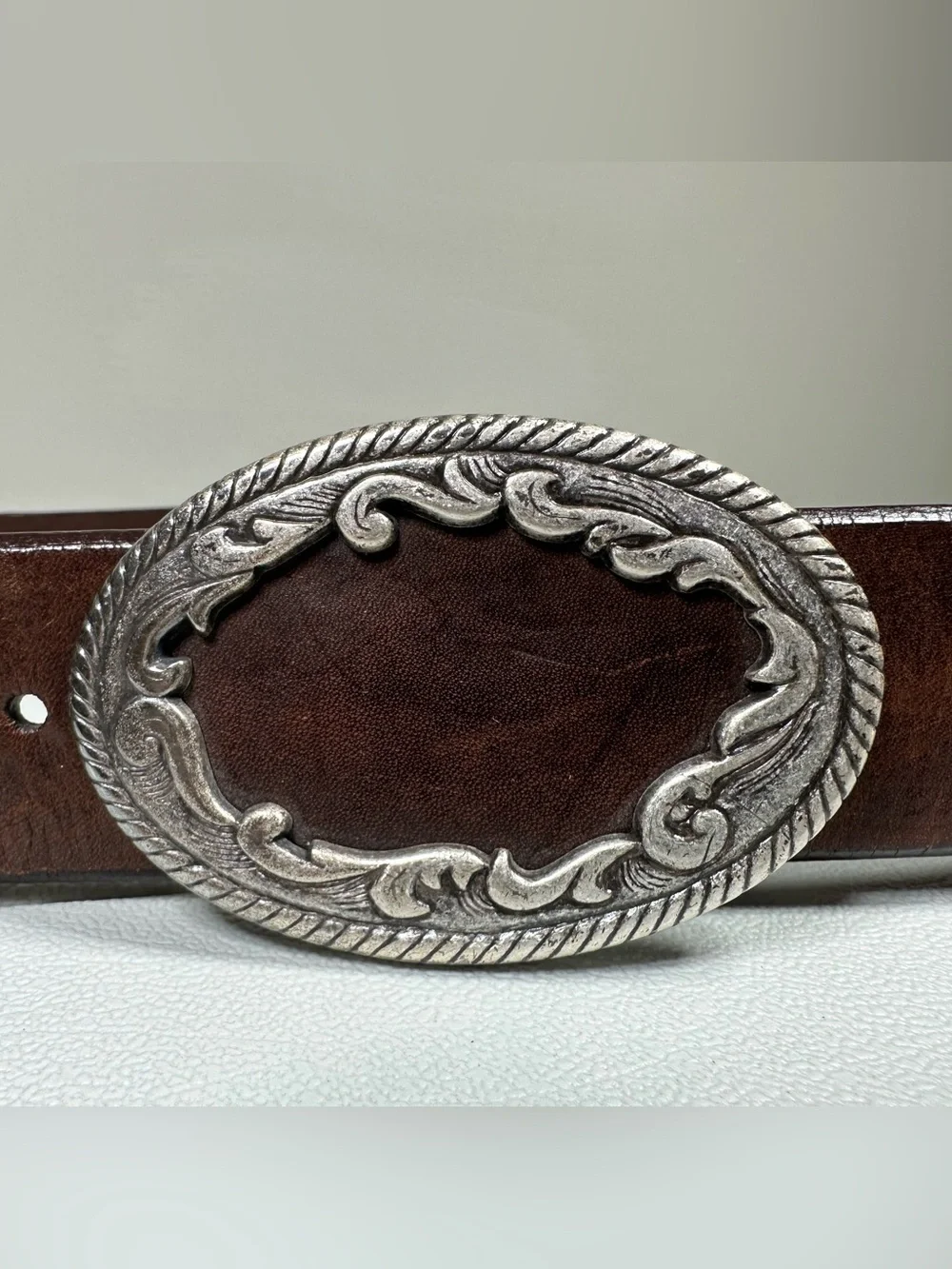 Vintage Y2K Nine West Western Buckle Genuine Leather Belt